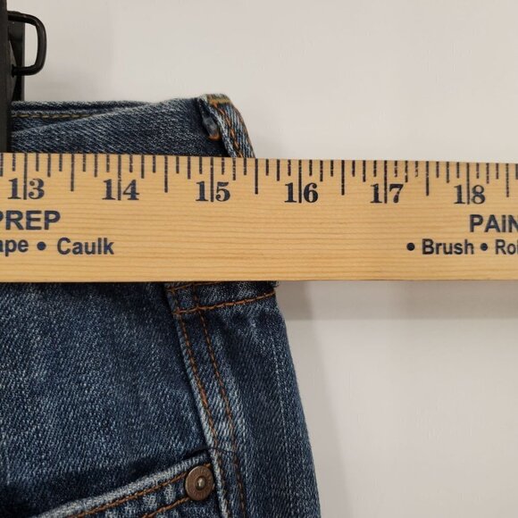 7 For All Mankind Flared Denim Jeans Mid Rise Dark Wash Size 30 Womens Blue - Picture 11 of 14